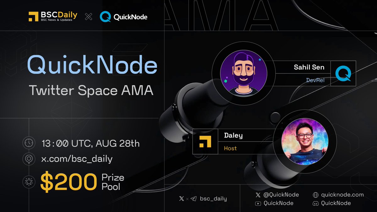 We're hosting another Space #AMA w/@QuickNode, discussing #IPFS Storage &amp; New Competition for #dApps 

Date: Aug 28th, 1PM UTC
Listen here: x.com/i/spaces/1lPJq…

👉To win $200 #Giveaway 🔽
- Join QuickNode's socials
- Ask questions
- Like &amp; RT

#NFA #Ad