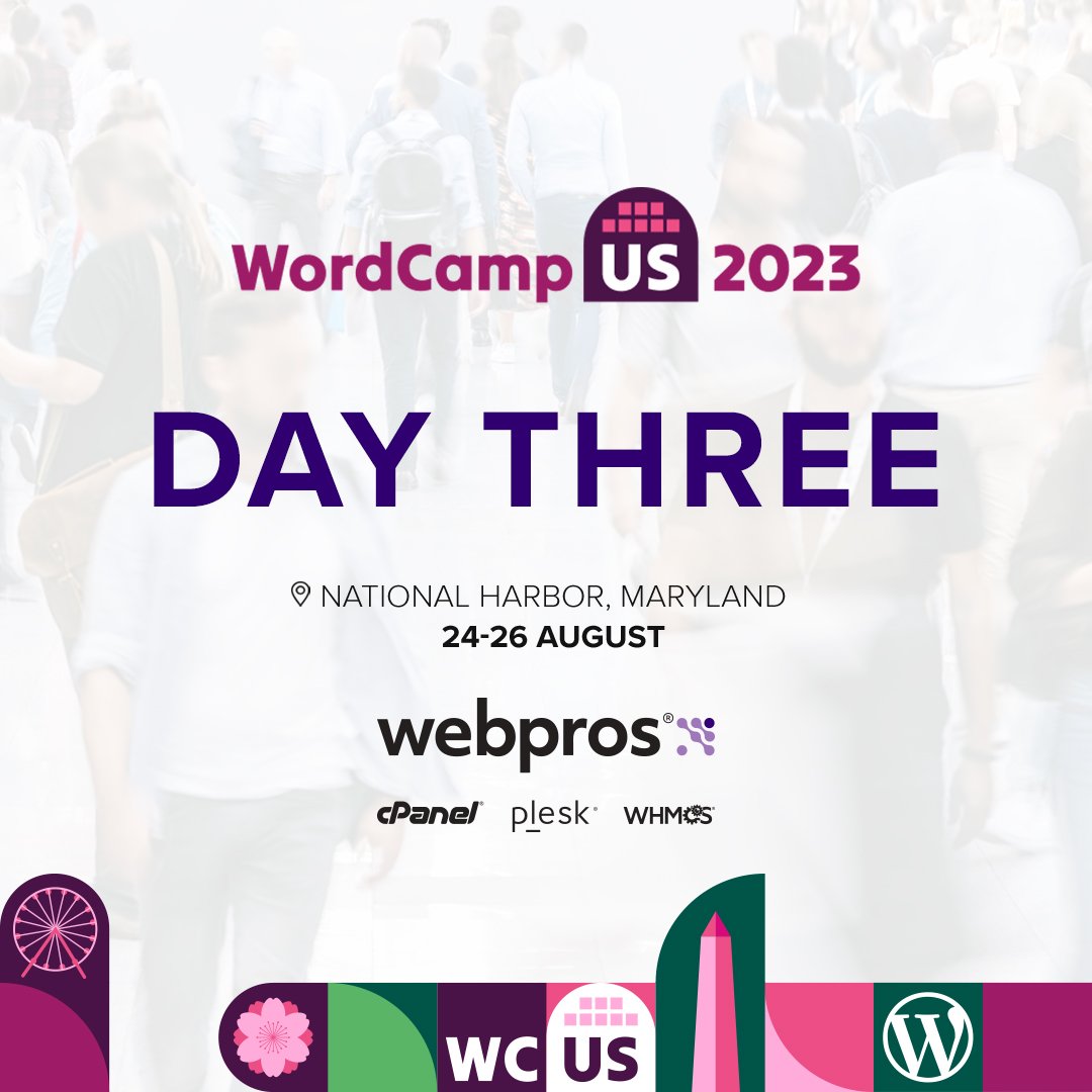 Plesk's tweet image. Discover the latest tools that power the WordPress community. Join WebPros for the final day here at WordCamp US.

#WordCamp #WordPress #WebPros