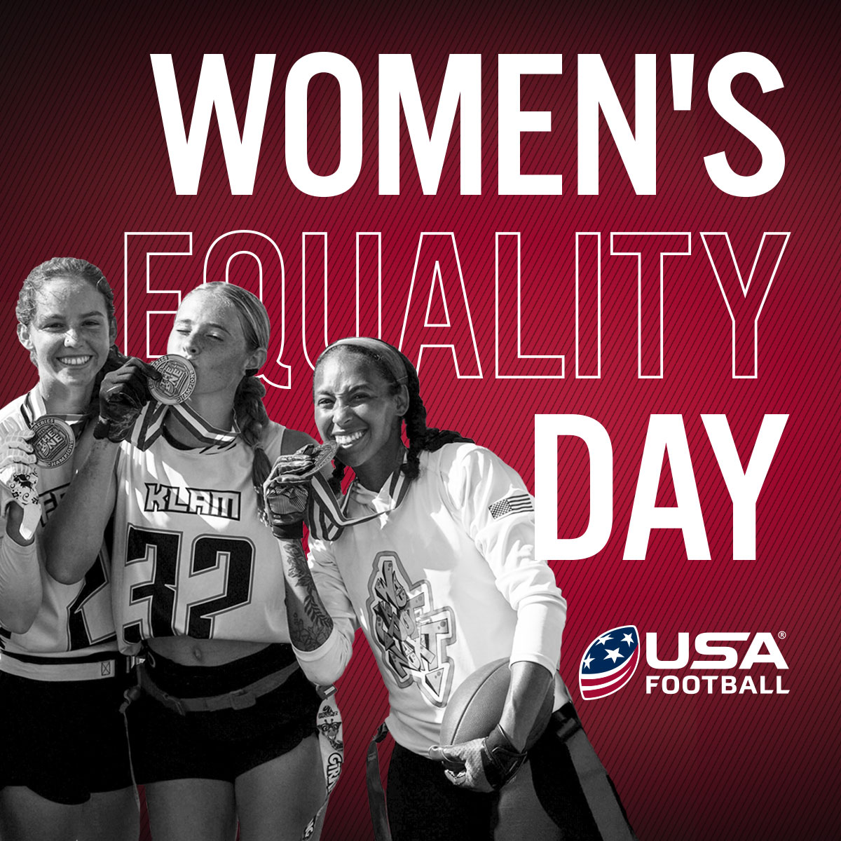 Happy #WomensEqualityDay! We are so thankful for all the women who champion #FootballForAll and help create opportunities for everyone to play this great game 🏈👏