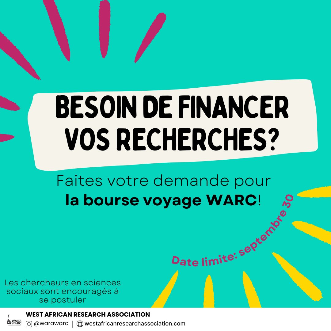 Apply now for the WARC Travel Grant!  Women are strongly encouraged to apply.

Faites votre demande dès aujourd'hui pour la bourse de voyage WARC!  Les femmes sont fortement encouragées à se postuler. 

 Learn more and apply: ow.ly/bSsT50PEBAB