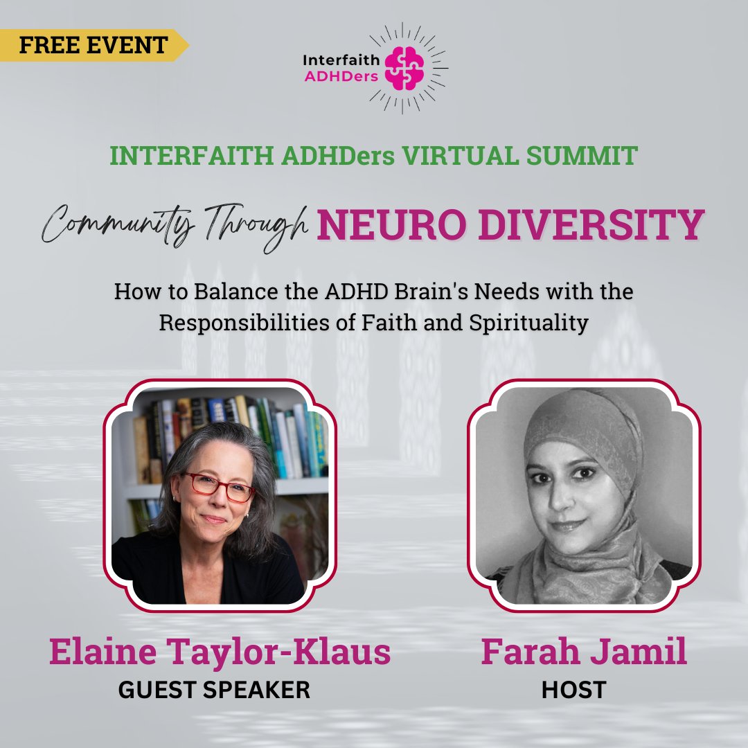 ImpactParents's tweet photo. What’s it like to balance one’s faith/spiritual journey with one’s ADHD journey? 

Hear from some great speakers (including me!) at the 1st Interfaith ADHDers Virtual Summit! 

It’s FREE - Hurry to secure your spot: https://t.co/8lTcFABvzz https://t.co/TBf9mXls3p