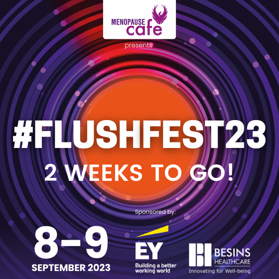Menopause_Cafe's tweet photo. 2 weeks today 🥳
We're so excited to be bringing #FlushFest back, taking place in Edinburgh & online. We'll get together on Friday 8th September for the Menopause Cabaret, and Saturday 9th September for a full day of exciting talks & workshops all designed to support #menopause. https://t.co/UsxVo5H324