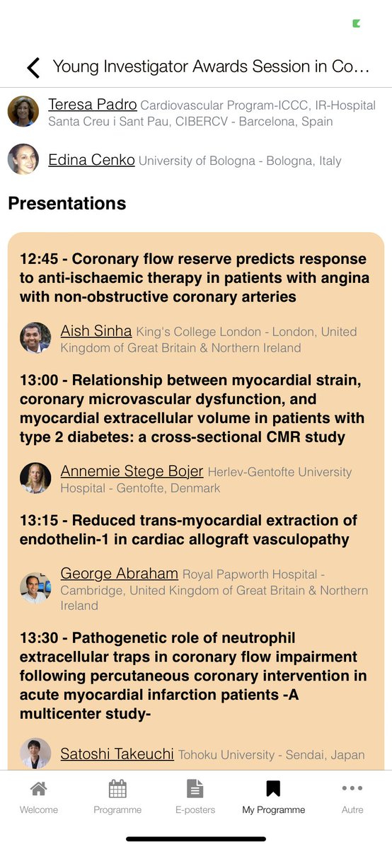 ARita_FPereira's tweet photo. #ESCCongress day 2
Another day full of science
Excellent presentations on the Young Investigator Awards Session in Coronary Pathophysiology and Microcirculation
#ESCAbstract #ESCYoung
@ViclouiseJ @cfcamm @JohannesGrand https://t.co/73T2MMbsC8