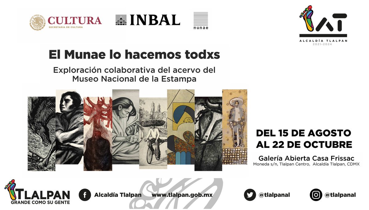 TlalpanAl's tweet photo. Las piezas de Leopoldo Méndez🖼, Vita Castro🖼, Gabriel Macotela🖼 y muchos más forman parte de la exposición "El @MUNAEMexico lo hacemos todxs"!🖼
#VenATlalpan y conoce esta exploración colaborativa del acervo del #MUNAE. https://t.co/S1x4WZIjh0