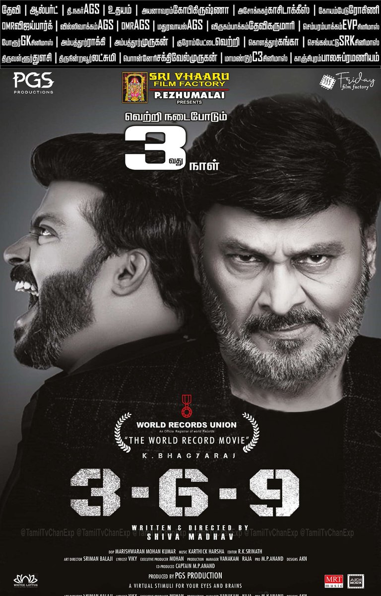 #369Movie Running Successfully in Cinemas🎬

#KBhagyaraj @PgsProductions #FridayFilmFactory 
@3_6_9_director @UngalKBhagyaraj @marishwaranDOP @srinath2478
@karthickmusical @KikiVijay @imKBRshanthnu @MpAnand_PRO @KskSelvaPRO