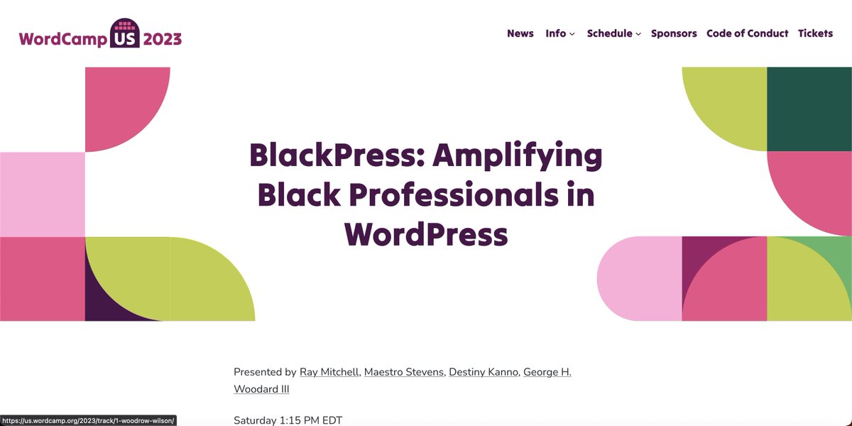 BIPOC individuals are 12% of the US workforce and less than 7% of people in tech. That has to change. Come learn how! Time: 1:15 EST / 12:15 CST Stream: us.wordcamp.org/2023/livestrea… #WCUS #WordPress #BlackInTech #UIT #DEI