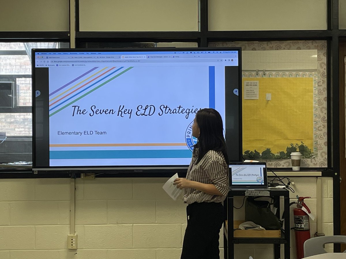 Newcomer 101 with First-Year ELD teachers at PEIP, Building Background Knowledge with ELD teachers at SDD, and the 7 Key ELD strategies with the amazing @AppleGroveES team ... #ELDExcellence this week ... ready for SY 23-24! ♥️
