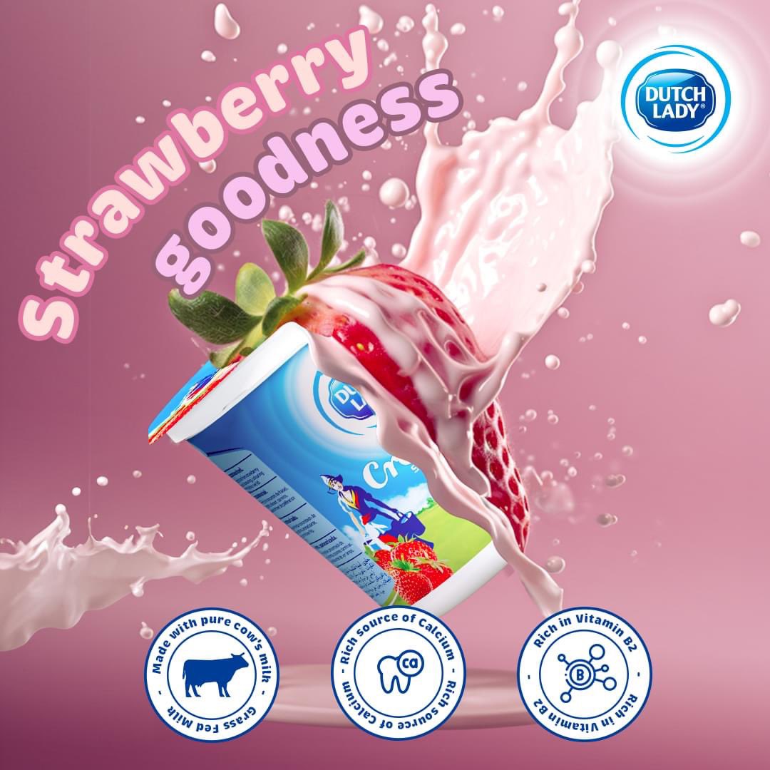 Enjoy the strawberry goodness of Dutchlady creamy jam packed with protein and vitamins to help you win the day!