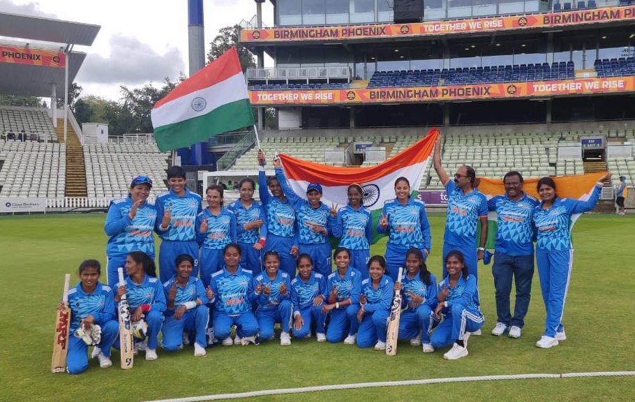 🎉🏆 Congratulations to the incredible Indian Women's Blind Team for their outstanding victory at the #IBSAWorldGames! Your dedication and resilience have shone brightly on the global stage. You're an inspiration to us all! 🇮🇳👏  #TeamIndia #CricketTwitter #blindcricket #Jawan