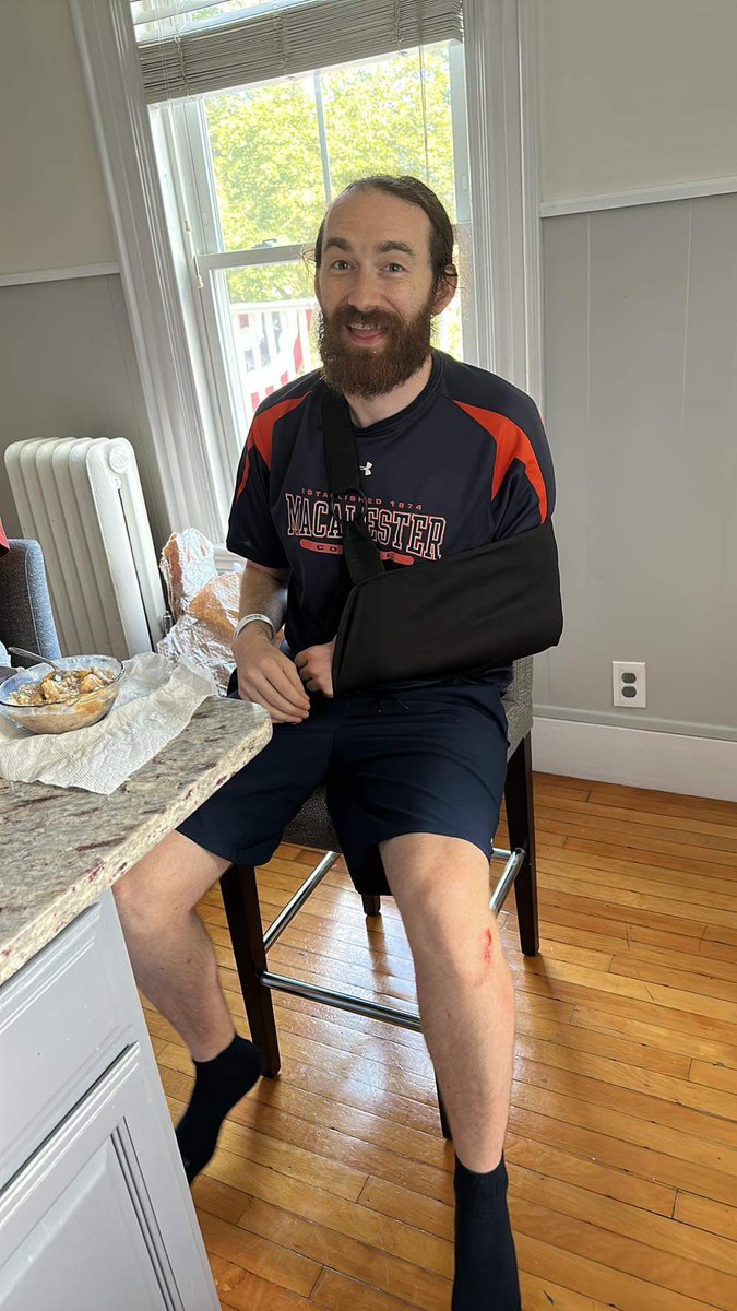 Bicycle accidents are perfect for the week before I teach my first class! 

(I’m fine, but disappointed I can’t fly after Supermanning over my handlebars.)