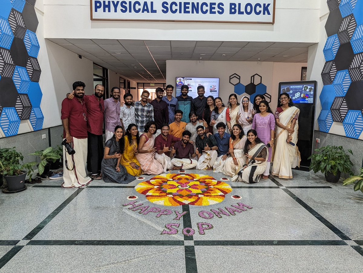 Phy_IISERTVM's tweet photo. Symmetry and color are fundamental to ideas of Physics and so they are for the athapookalam. 
The school of Physics of IISERTVM celebrates #Onam with its students making this festival colorfull together..  Happy Onam! 
@tvmiiser https://t.co/UwztkfX5fq