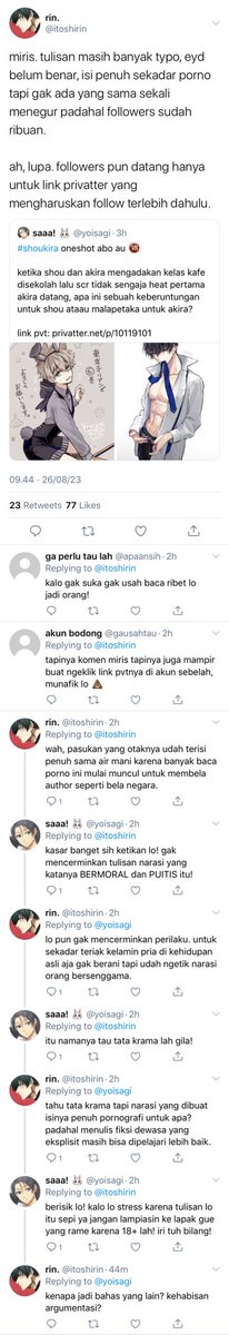 roketmu's tweet photo. #rinsagi #rnis two twt au

tw // slight nsfw

— cuma perseteruan antara dua author toxic beda genre yang katanya sih sering berantem... https://t.co/x6AO9BBshz