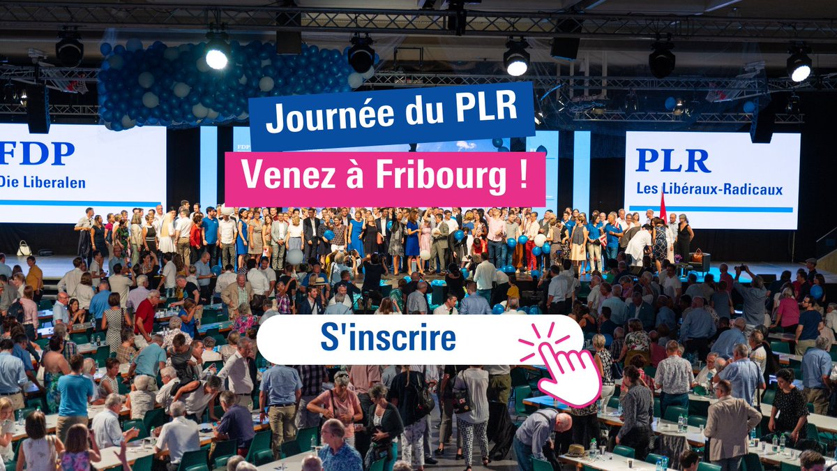 PLR_Suisse's tweet photo. Dernière chance pour vous inscrire à la Journée du PLR et faire partie de l'équipe le 2 septembre prochain. Nous comptons sur votre présence ! 🎉

Inscrivez-vous jusqu’à dimanche 👉https://t.co/yUcbayQGKq

Rendons la Suisse forte ! 🚀 #EF2023 #teamPLR #PLR2023 #VotonsPLR https://t.co/ltnUYdSa1R