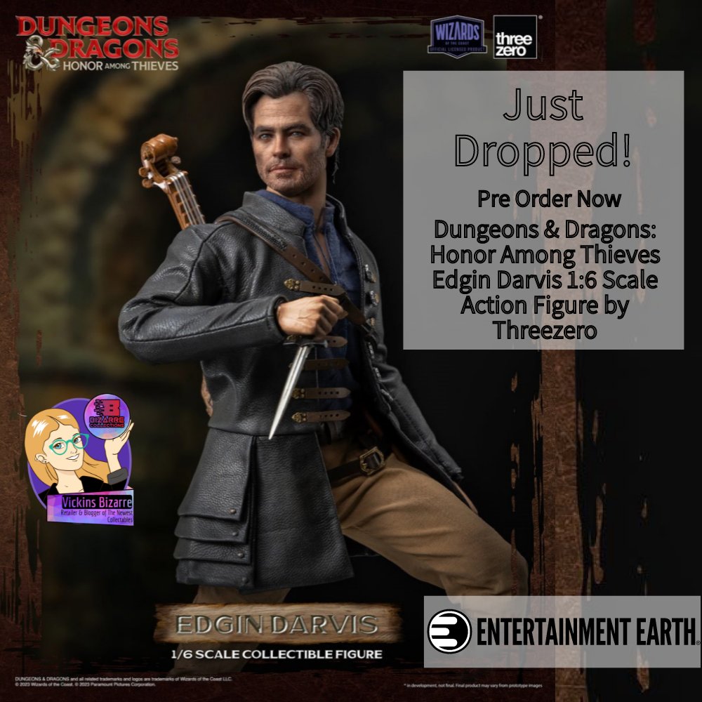JUST DROPPED! Pre-order at @Entearth
NEW Dungeons & Dragons: Honor Among Thieves Edgin Darvis 1:6 Scale Action Figure by Threezero!
ee.toys/LM2ERQ

#EntertainmentEarth #threezero #DungeonsandDragonsHonorAmongThieves #dungeonsanddragons #HonorAmongThieves #edgindarvis