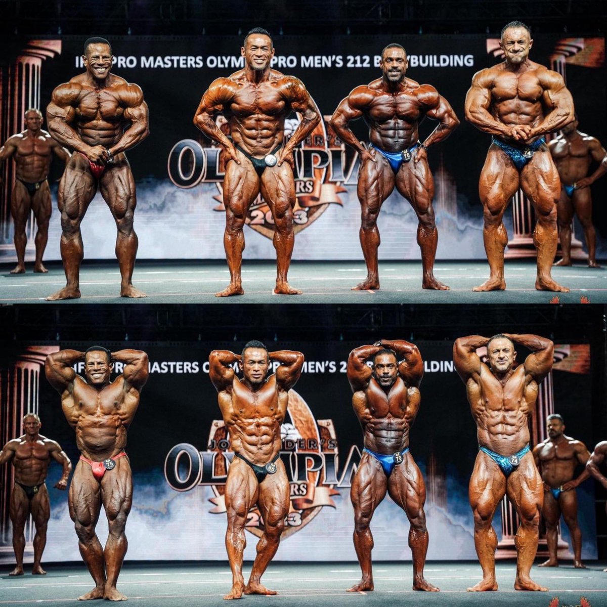 山岸秀匡さんのマスターズオリンピア！ TOP4の比較写真🔥🔥🔥🔥