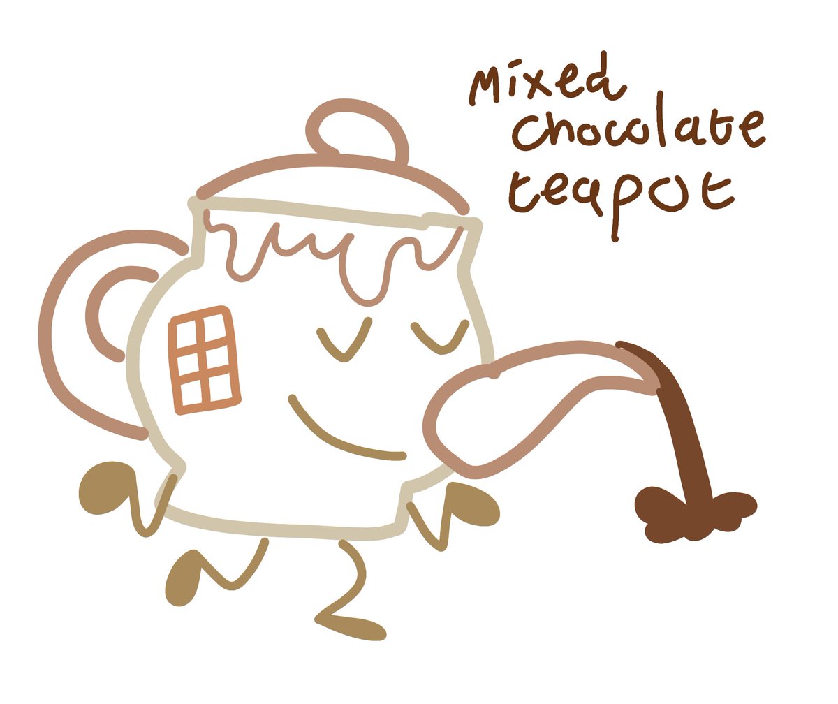 coloredscribbl1's tweet photo. #InanimateSweetsAU probably my only contribution to this but my brain said 'tea kettle is some kind of chocolate fountain' and refused to let go of it https://t.co/ktCqlk2l0o