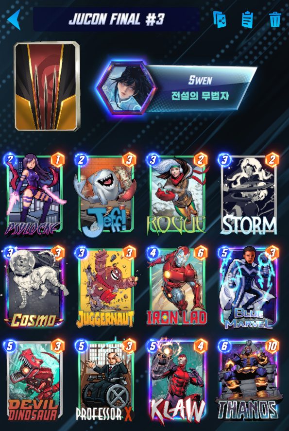 I won the Jucon Open Cup Grand Final, a competition that only includes Korean competition winners. (Total prize money: $2270.) Here are the decks I used. <a href="/SnapDecks/">SnapDecks</a>