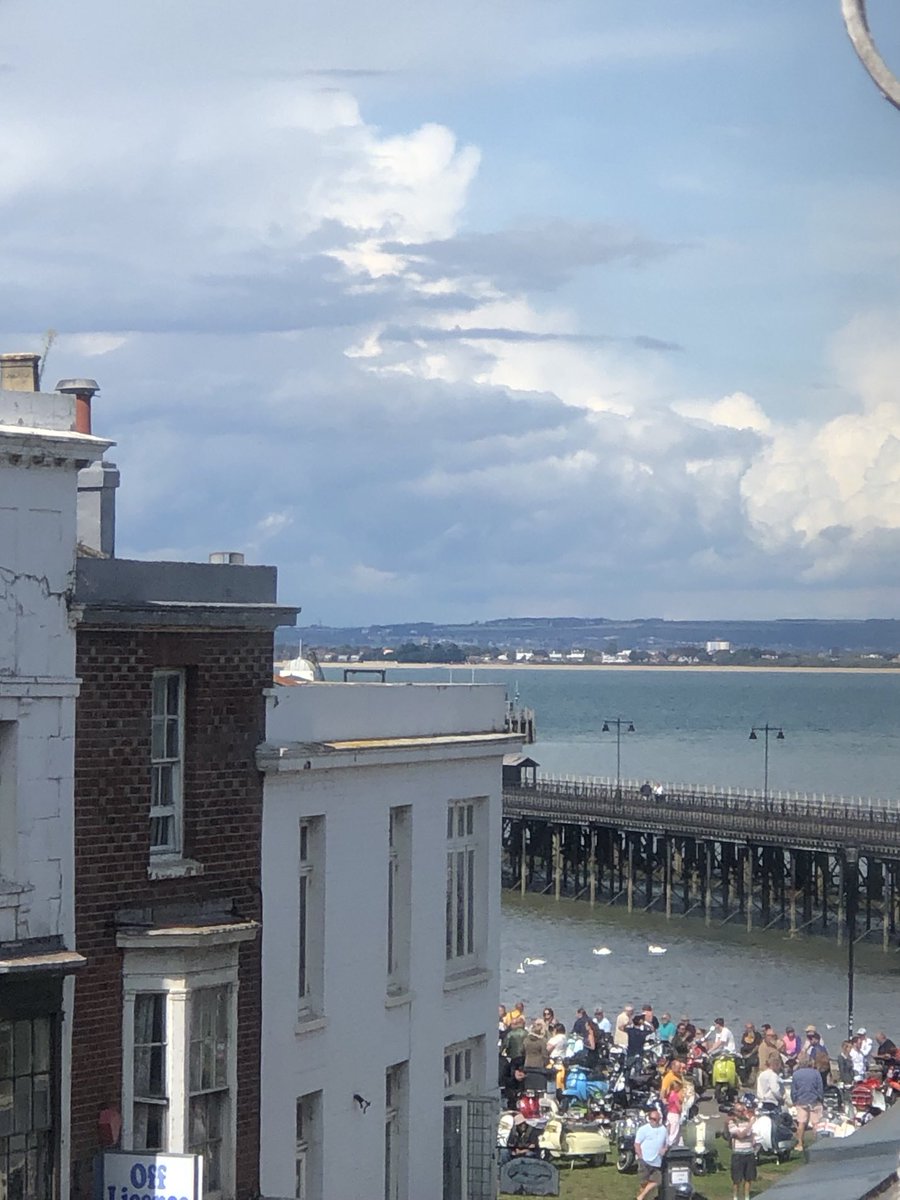 Saturday skies. #Ryde #UnionStreet #ScooterRally #Solent #WindowSeatView #PureIslandHappiness #IOW ⛅️