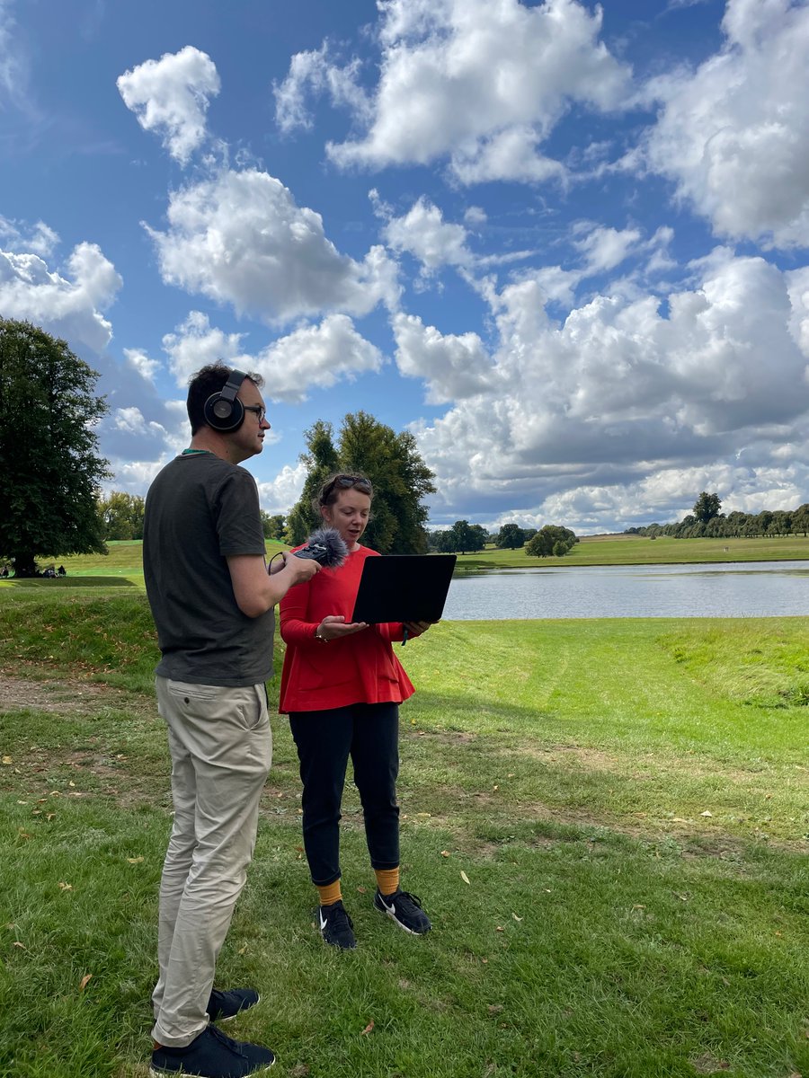 So lovely to record at @greenbelt with @AndrewEaris, roping in my favourite human, @HannahBarraclo8. ♥️ Hear us on BBC Radio 4 tomorrow at 8.10am!