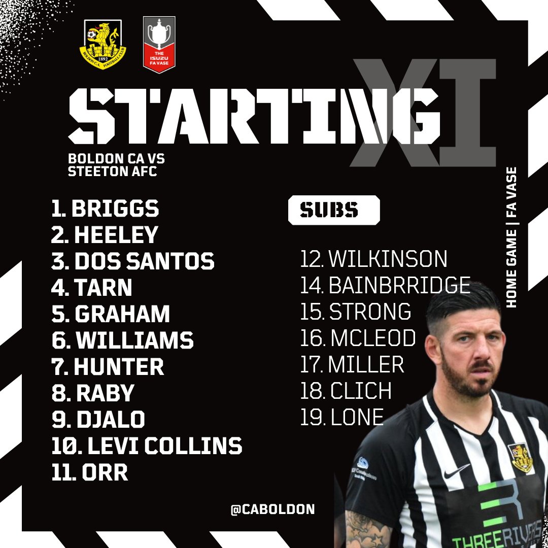 CABoldon's tweet photo. 𝕊𝕋𝔸ℝ𝕋𝕀ℕ𝔾 𝕏𝕀
How we line up today against @Steetonfc
#BOLSTE https://t.co/CGwD6Gw7L6