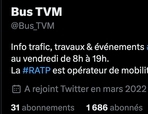 PoteletParisien's tweet photo. il y a autant d'abonnées sur un compte DSP que sur le compte #TVM…
Alors qu'il y a plus de personnes qui se deplacent dans le DSP Versailles que dans un TVM par exemple
#clientRATP possede 65k d'abonnées parce qu'ils sont tres actifs et répondent aux questions, aux problemes https://t.co/FwqXhWzzlE