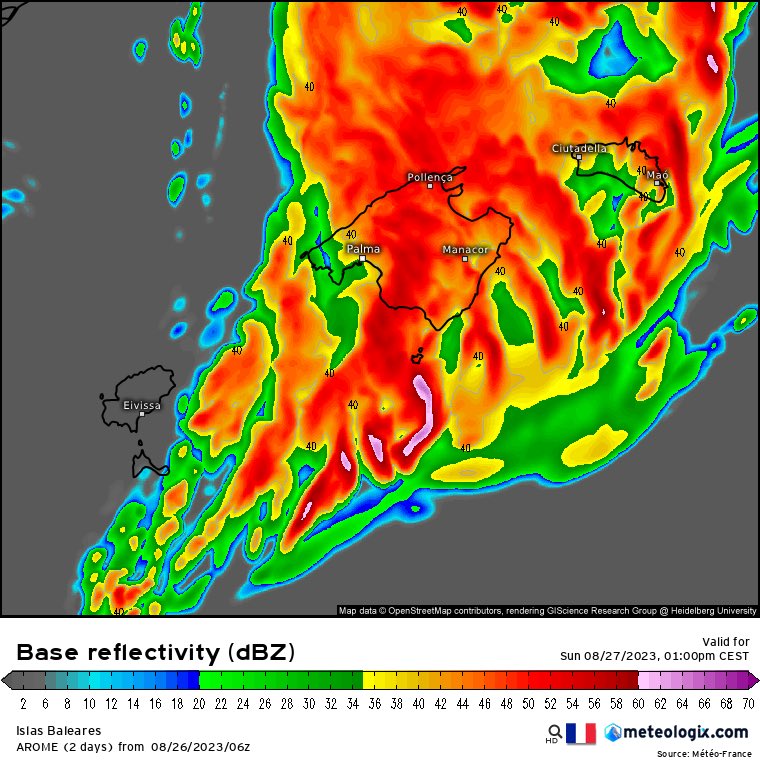 franmeteo's tweet photo. ATENCION!!‼️
El Mediterraneo Explota 💥
Situación potencialmente peligrosa y de alto riesgo para las personas en las Islas Baleares mañana domingo 27 de agosto ingredientes perfectos para tormentas muy severas. Mas info en comentarios “Hilo”. https://t.co/SSI14FkEN2