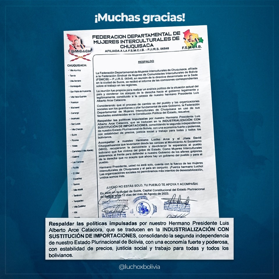 Luis Alberto Arce Catacora (Lucho Arce) tweet media