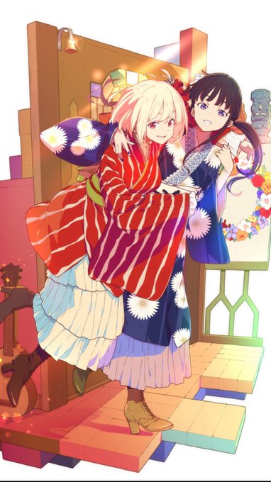 #リコリコ たきなの髪触るの好きすぎる千束もそれに慣れすぎてるたきなもとてつもなく可愛いです 