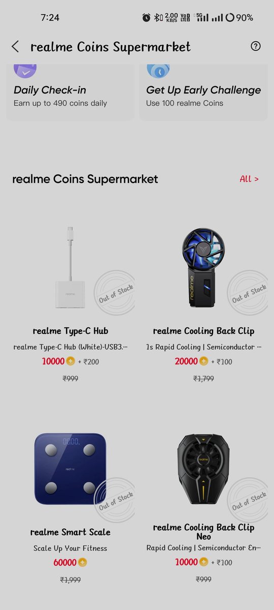MTAUSEEFS's tweet photo. @realmecareIN hey realme when will you restock your realme coin supermarket please give any information like date timings something. https://t.co/ROiQ8e8pqd