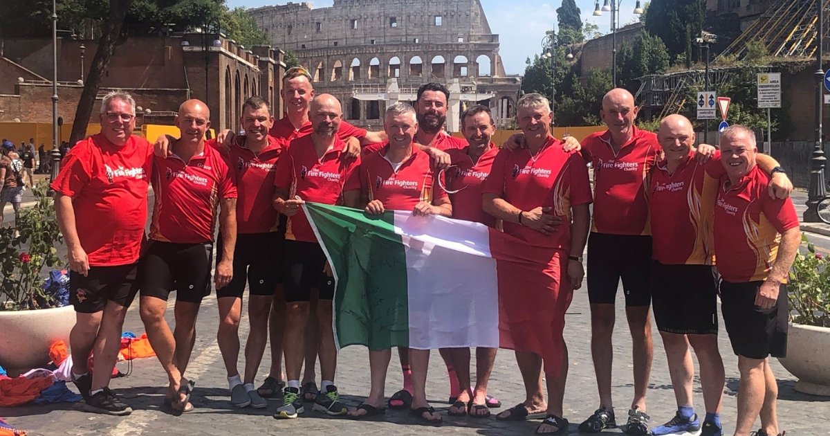 firefighters999's tweet photo. A team of firefighters has cycled from Oldham's Coliseum Theatre to Rome's Colosseum in aid of us & 3 other charities - in just 12 days! π΄ββοΈ What an incredible achievement! π€© Thank you for your support @RidetoRome.
See photos & videos from their ride π https://t.co/EytN6TBIxa https://t.co/3SMti6Vuma