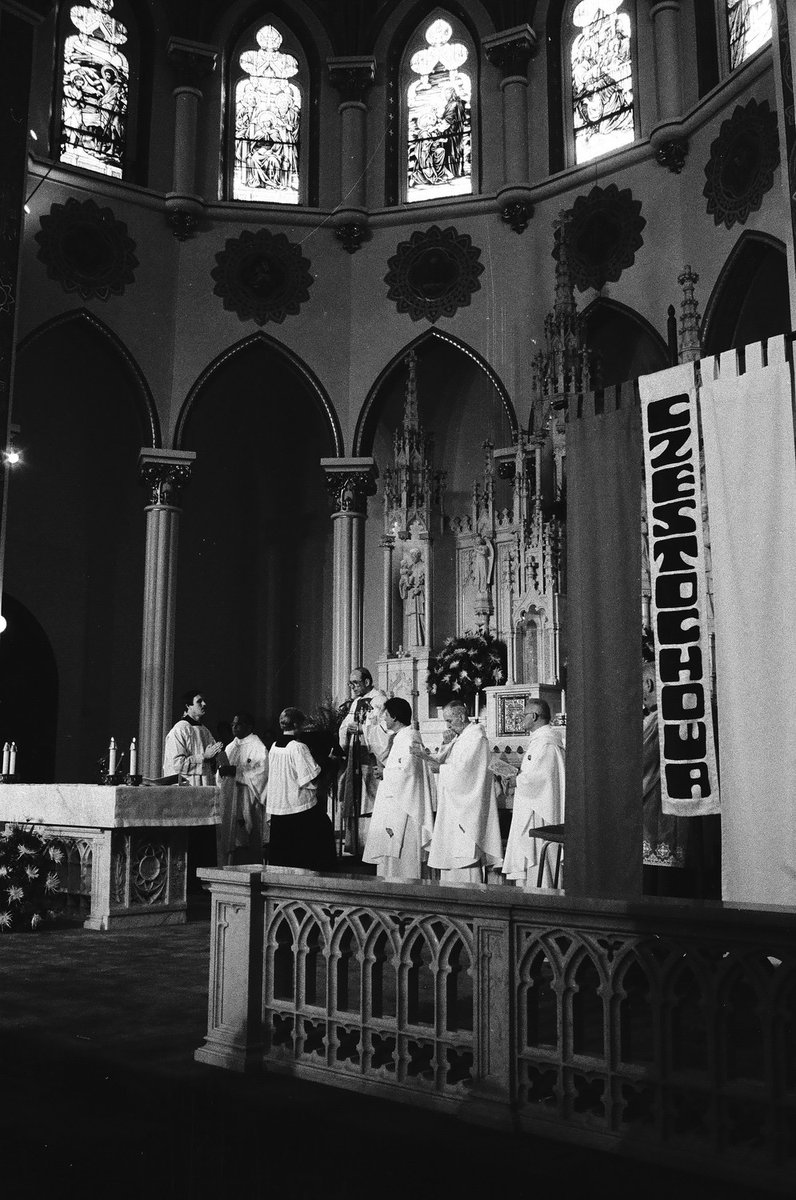 ChicagoMuseum's tweet photo. Aug. 26 is the feast day for #OurLadyOfCzęstochowa, the #BlackMadonna of Poland. In 1982, St. Mary of Czestochowa Parish in Cicero welcomed Archbishop Joseph L. Bernardin to commemorate the 600th anniv. of Poland’s holiest icon. Learn more in #BackHomeCHM: https://t.co/K0CqKlfk6R https://t.co/9meTmOv02b