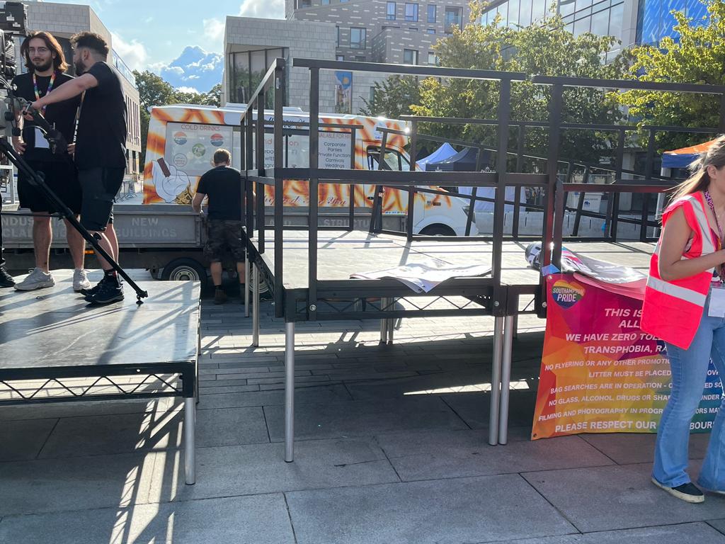 An early morning start for our crew today going back to Southampton's <a href="/GuildhallSoton/">GuildhallSquare SO14</a> . We setup power distribution, a generator and several stages for the amazing <a href="/Soton_Pride/">Southampton Pride</a> .

Very proud to play our part in this vibrant event championing diversity and inclusion.