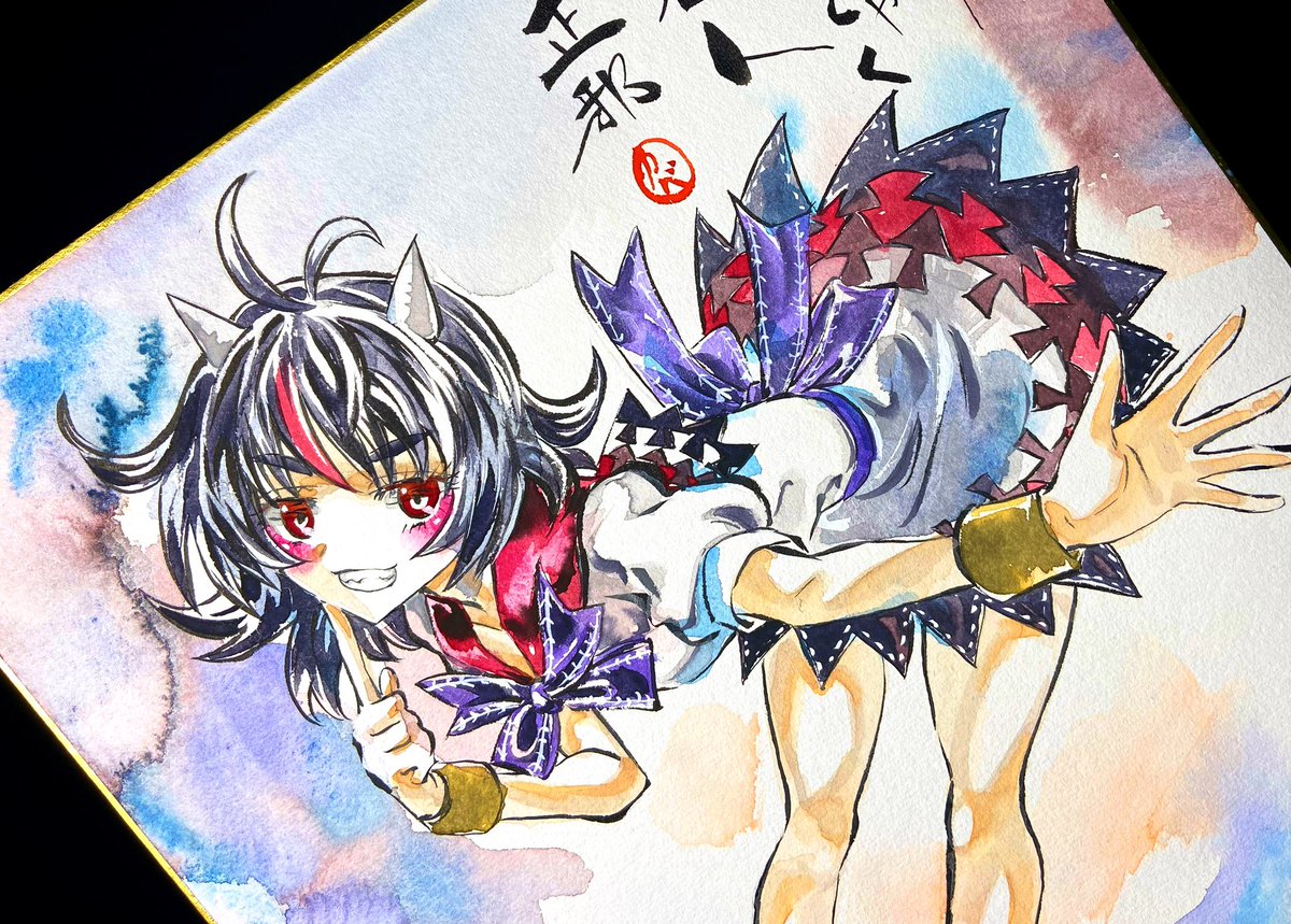 鬼人正邪 「BOOTHに東方アナログ画を出品しました!(1/2)鬼人正邪 」|カバヂのイラスト
