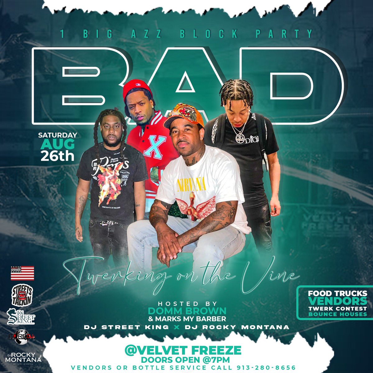 Today #BigAzzBlovkParty on Vine
<a href="/MMBliving/">MarksMyBarber</a> 
<a href="/DjRockyMontana/">D J   R O C K Y   M O N T A N A</a> 
<a href="/DoggassDomm/">Domm Brown</a> 
<a href="/djstreetking85/">King of the Streets!</a>