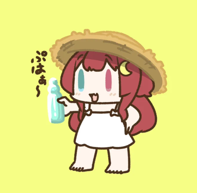 ロアちゃんとラムネロアちゃんラムネ飲んでる〜?暑いと飲みたくなる飲み物て言ったらラムネもその1つに入るよね瓶にビー玉が入ったやつで飲むのがいいロアちゃんはどう飲むのが好きかな?ロアちゃんに容器やシュチュエーション込みで美味しいものを〜今日のご飯フライドチキン #ロアート 