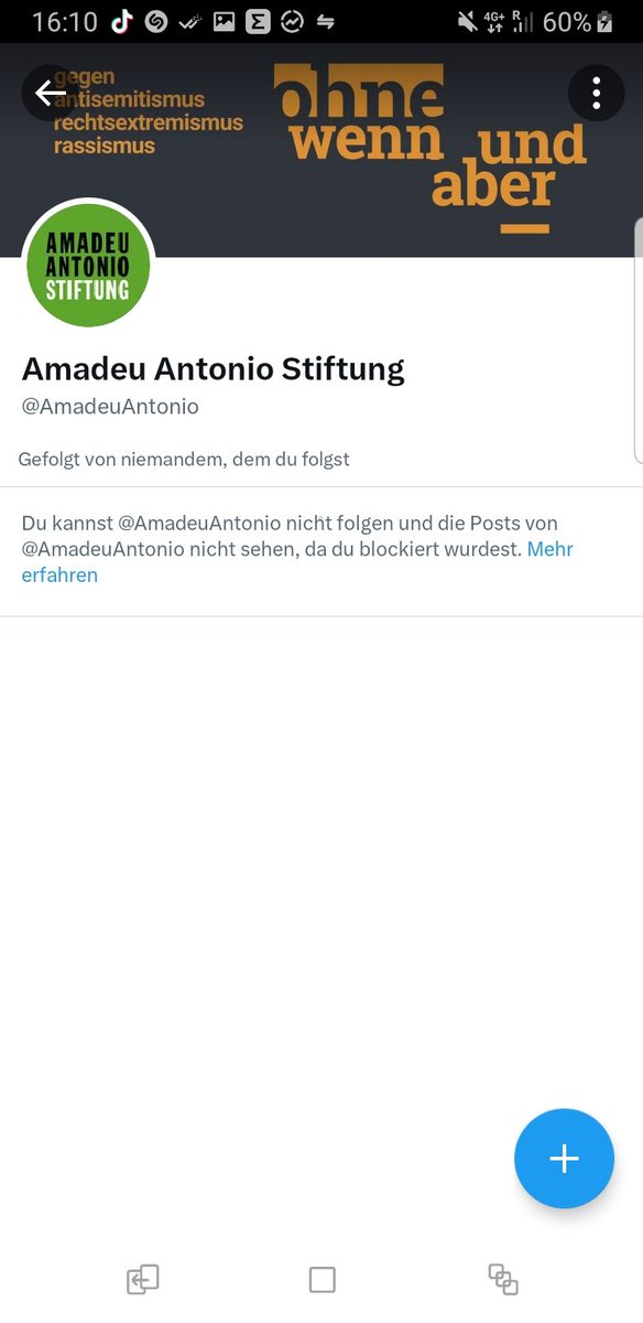Liebe <a href="/AmadeuAntonio/">Amadeu Antonio Stiftung</a> Stiftung
Warum wurde ich für diesen Tweet blockiert? Können sie etwa nicht mit Kritik umgehen??