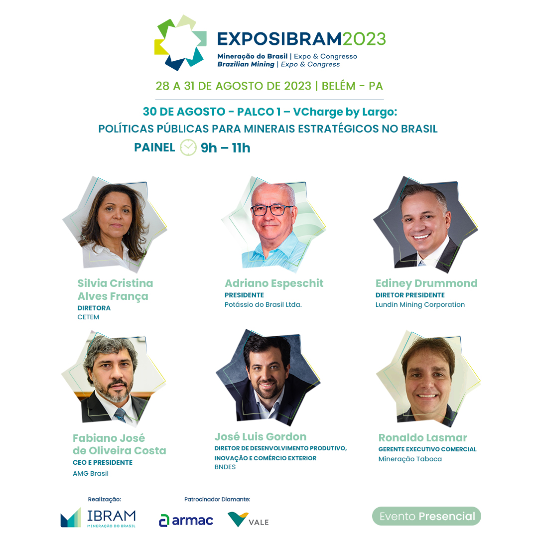ibram_mineracao's tweet photo. O palco 1, VCharge by Largo, está confirmado e trará os mais renomados profissionais para falar sobre Políticas Públicas para Minerais Estratégicos no Brasil.
Inscreva-se gratuitamente no link:https://t.co/NezeMsOZtn
#IBRAM #EXPOSIBRAM2023 #Mineração https://t.co/jKiuG8YvpZ