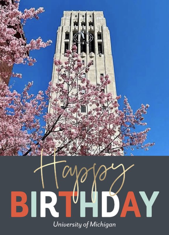 University of Michigan was founded on August 26, 1817, as Catholepistemiad under an act of the Territory of Michigan. Happy 206th birthday UM. #GoBlue 〽️