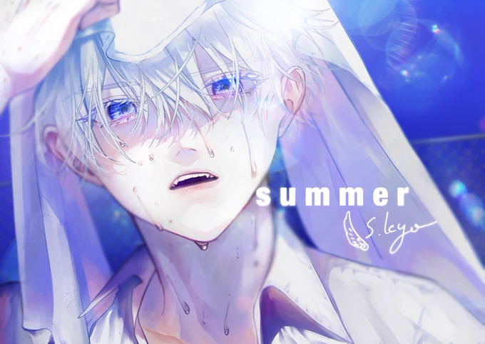 咽せ返る群青 #illustration #夏