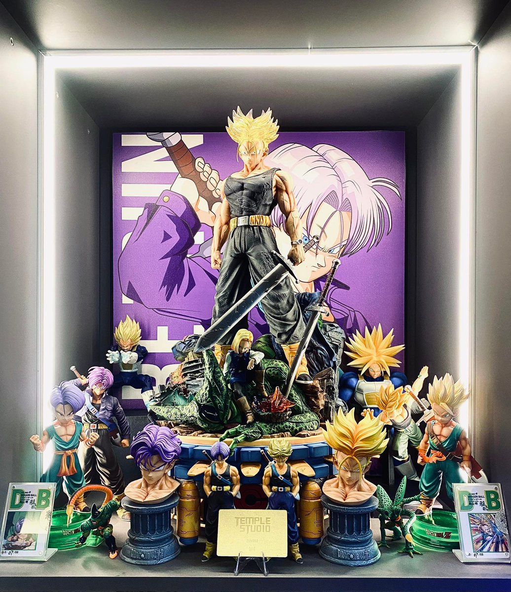 iiimrawww's tweet photo. My toy collection cabinet in another world Ep.02 😊#AIArtworks #AIcommunity #animegirl #DragonBall #DRAGONBALLFighterZ #ドラゴンボールザブレイカーズ #Trunks #Resin #TempleStudio Series: 211/222 https://t.co/AUbhEtmk4n