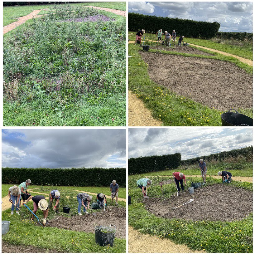 DBParishCouncil's tweet photo. Many thanks to all the volunteers ‘Friends of the Park’ who helped weed the flowerbeds the past few days. Great progress made (before &amp; after pics). Further weeding sessions planned for next week (weather permitting!) Prepping for the new plants in Sept 🌼🌸🌺🪻🌻#parkrennovation https://t.co/Ln9D0GAxK5
