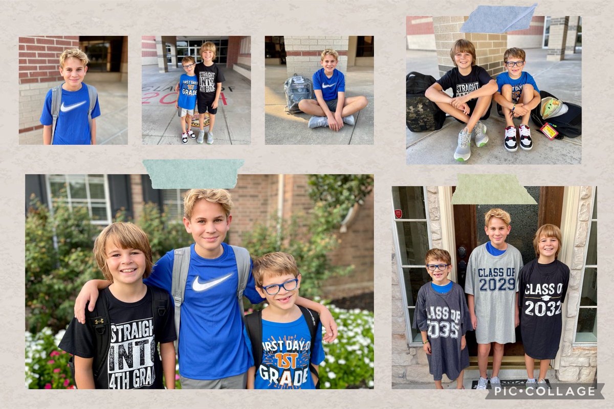 Back to school for 1st, 4th, and 7th! These boys are ready for Monday!