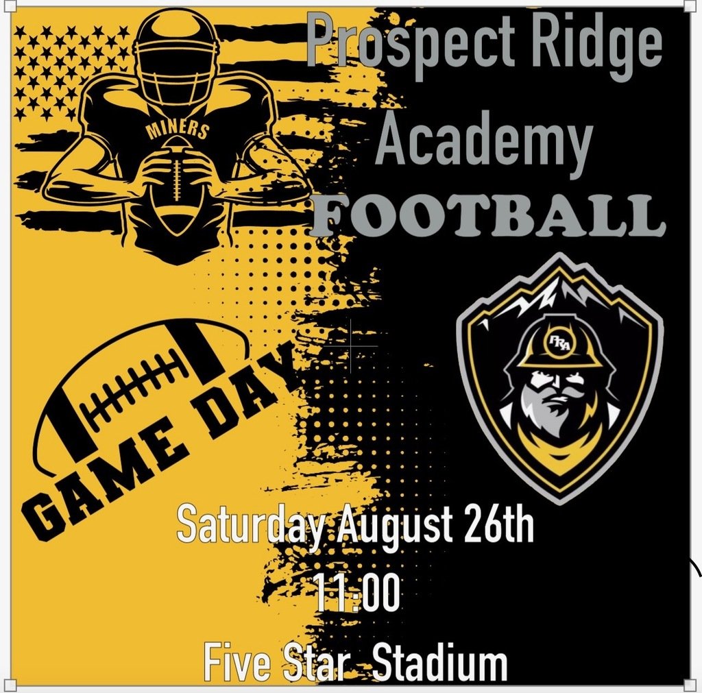 PRA_Miners's tweet photo. Miner football kicks off today at 11 a.m.! Join us at Five Star Stadium as PRA takes on Arvada. The Taco Bliss food truck will be on site so come early for lunch. #GoMiners #PRAMiners https://t.co/rMaqRM1fOa