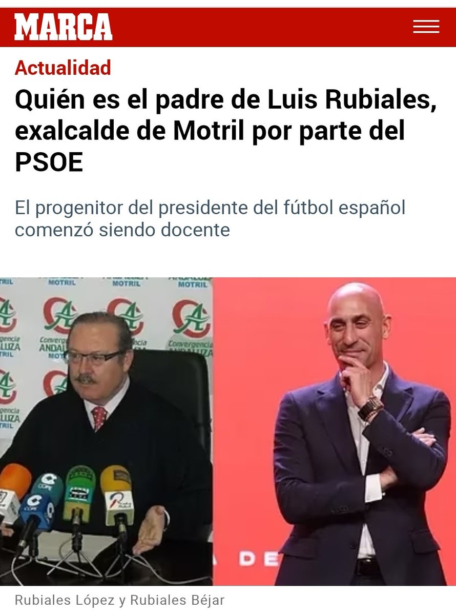 CADCI's tweet photo. ATENCIO "uno de los nuestros' Luis Rubiales es un endollat del PSOE🇪🇸✋🏻, el seu pare es un dels barons socialistes de la Federació Andalusa implicats en el frau de 60.000.000€ dels ERE amb UGT per això la Moncloa no ha intervingut #mafiasociata https://t.co/wVMEtjEqQt