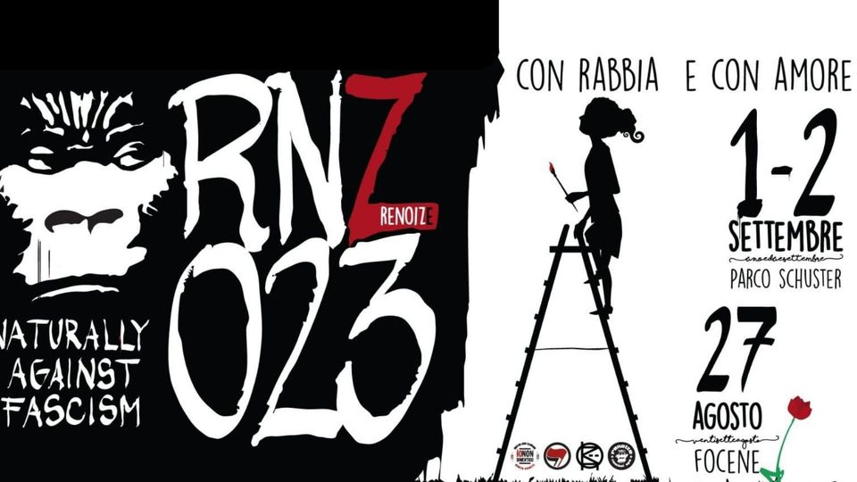 DinamoPress's tweet photo. #Renoize è il festival di Cultura #Antifascista dedicato a #RenatoBiagetti, ucciso a #Focene da due giovani fascisti all'uscita di una dance hall reggae il 27 agosto del 2006. Ecco il programma dell'edizione del 2023: https://t.co/l96BF7NpD5 https://t.co/DIS6CgrCce