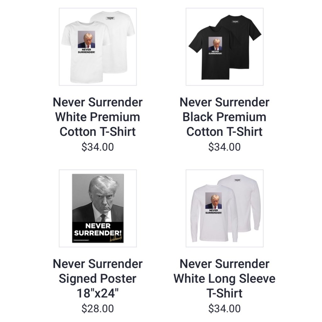 Dexerto's tweet photo. Donald Trump is selling mugshot merch https://t.co/o0ECaXiROK