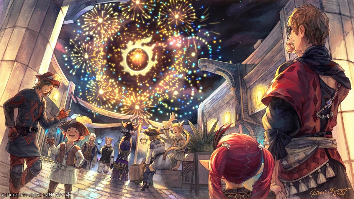 FF_XIV_JP's tweet photo. 【#真夏のコミュニティ放送】
長時間のご視聴ありがとうございました🙌

#FF14 は、新生して10年を迎えました！🎉 

この日を迎えられたのは、これまで支えてくださったプレイヤーの皆さんのおかげです🙏
本当にありがとうございます！

これからもずっと一緒に歩いていきましょう！

#XIVLive https://t.co/WgnsJDwrVC
