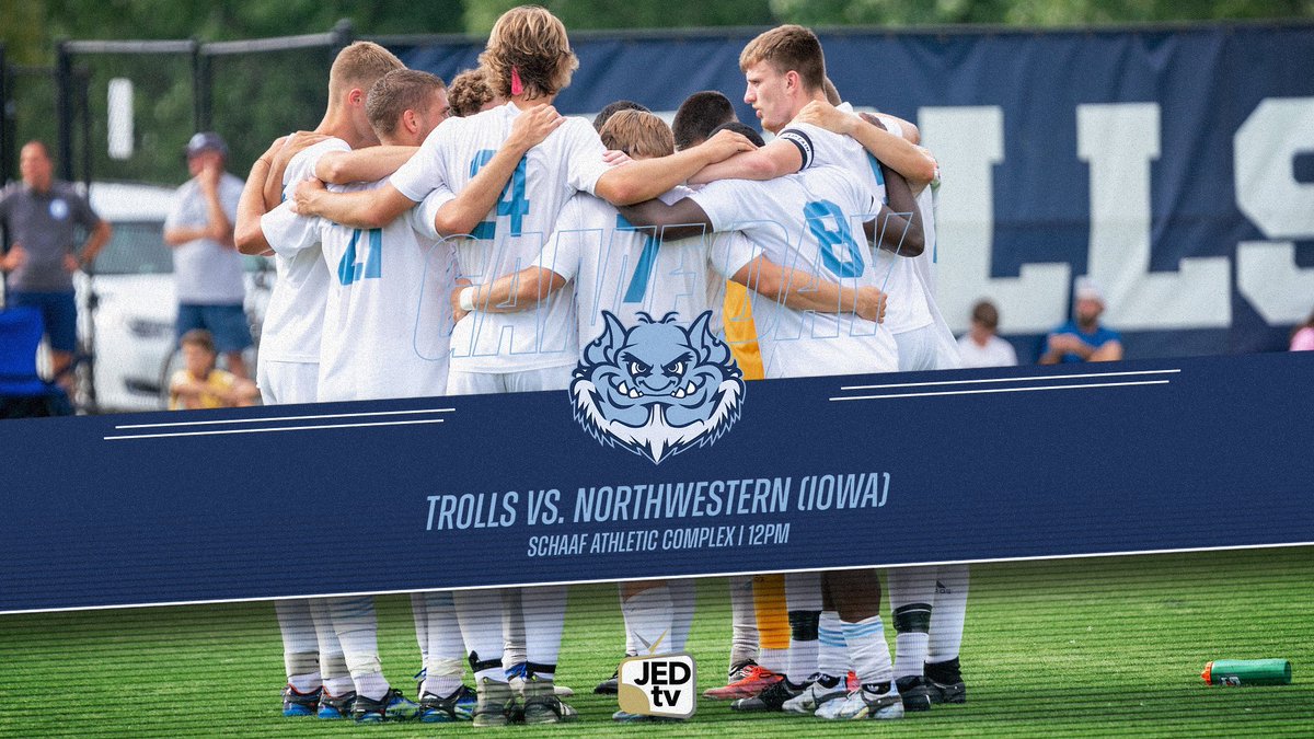 GAME DAY! The Trolls look for their second win in a row today from Schaaf!

⚽️: <a href="/TrinityMSoccer/">Trinity Men's Soccer</a> 🆚 Northwestern (Iowa)
⏰: 12:00 pm
📍: Schaaf Athletic Complex
🎦: @WJOB_JEDtv 
📊: tinyurl.com/35zsuyvk