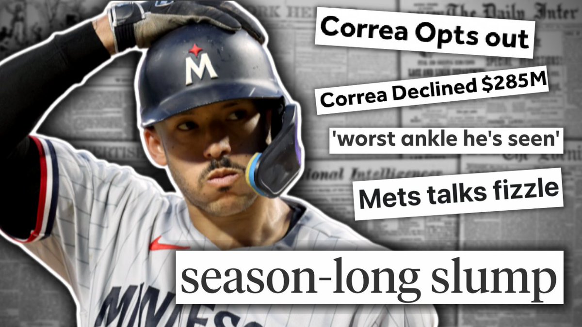 Jolly_Olive's tweet photo. The Shocking Regression of Carlos Correa
From his offseason contract saga to dilemmas on the field this season, 2023 has been a cruel year to Carlos Correa. Is there time left for him to turn this all around, and what does the future hold?
WATCH: https://t.co/xbTjjdrFGg https://t.co/hKbwVOoRmY