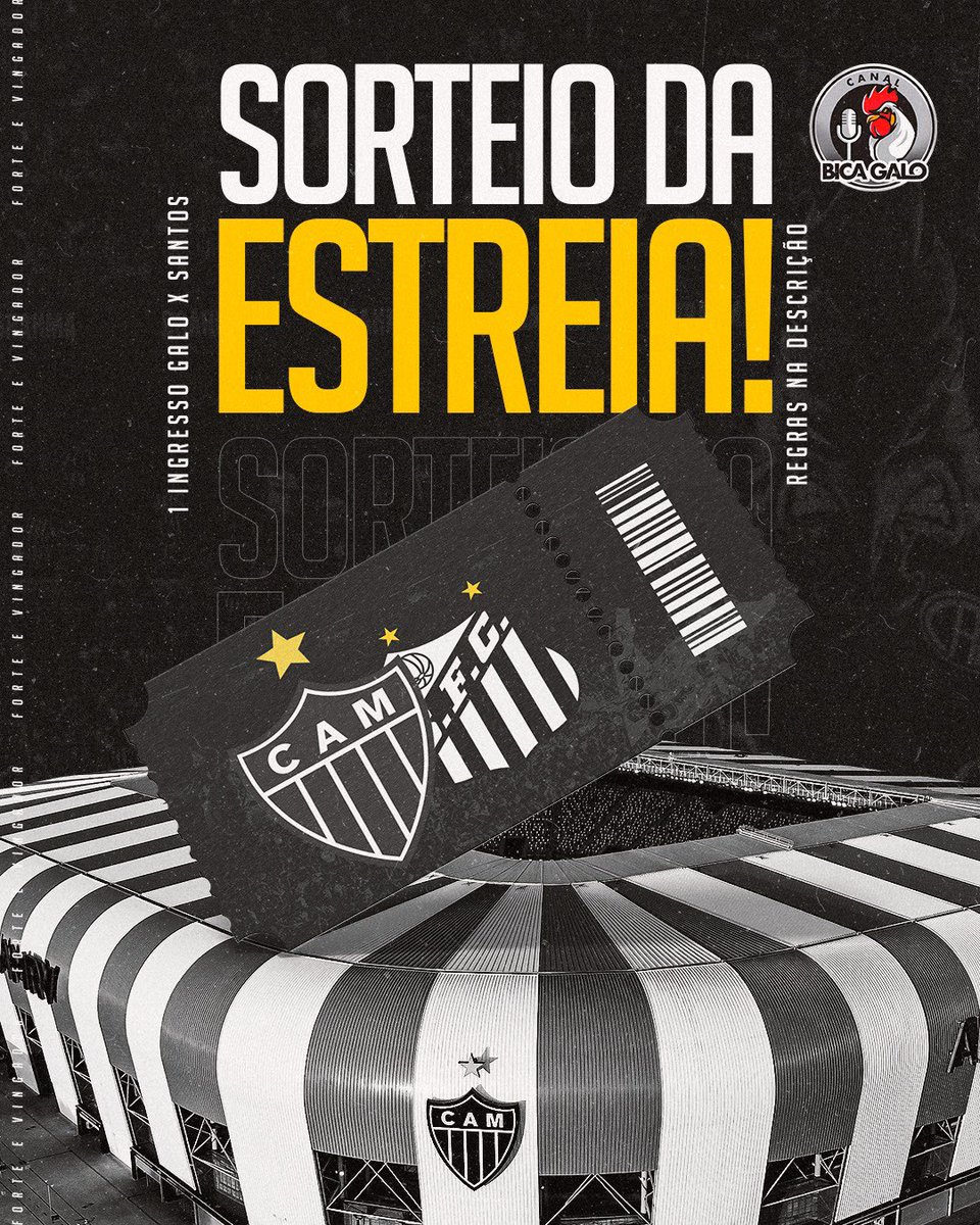 canalbicagalo's tweet image. 🏟️ SORTEIO EXCLUSIVO 🏟️

🎟️ 01 INGRESSO 
ESTREIA DA ARENAMRV 

⚔️ Galo x Santos

Siga as regras e participe!

Siga os perfis:

✅ @canalbicagalo  @Geves_Galo 
@muzzihenrique 

🔁 Reposte com seu placar e marque 1 para participar

🎯 Resultado sai amanhã de manhã